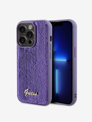 Guess Sequin Script Logo Zadní Kryt pro iPhone 15 Pro Purple Telefontok Lila