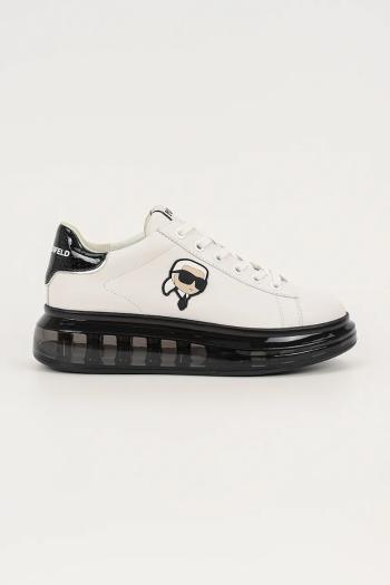 Kožené tenisky Karl Lagerfeld KAPRI KUSHION biela farba, KL62630N