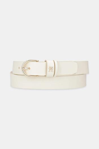 Kožený opasok Tommy Hilfiger béžová farba, AW0AW16836