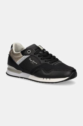 Tenisky Pepe Jeans PLS40024 čierna farba, LONDON SNAKE W