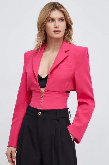 Sako Versace Jeans Couture ružová farba, jednoradové, jednofarebné, 76HAQ701 N0103