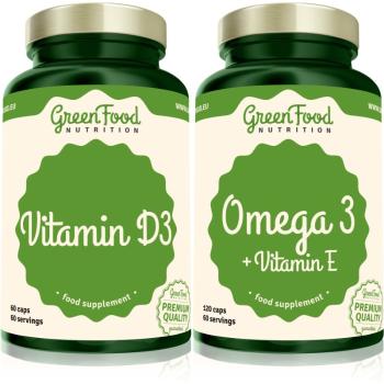 GreenFood Nutrition Omega 3 with Vitamin E + Vitamin D3 sada na podporu činnosti nervovej sústavy