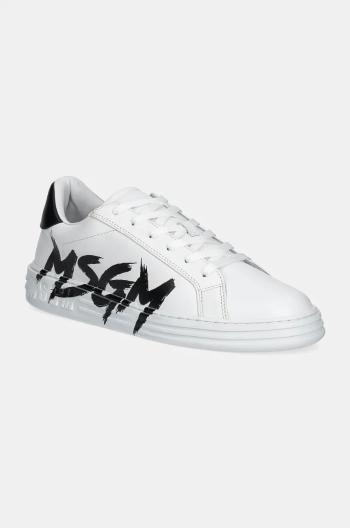 Kožené tenisky MSGM biela farba, 3740MS506 924