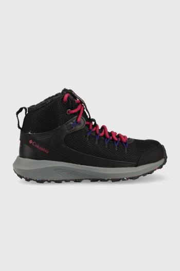 Topánky Columbia Trailstorm Mid Waterproof dámske, čierna farba, zateplené