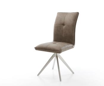 Maddy-Flex otočná stolička taupe vintage krížová základňa štvorcová