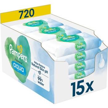 PAMPERS Harmonie Aqua vlhčené ubrousky Plastic Free 15x48ks (8006540510247)