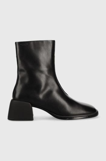 Kožené členkové topánky Vagabond Shoemakers Ansie dámske, čierna farba, na podpätku,