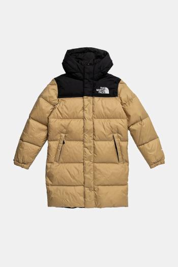 Detská páperová bunda The North Face TEEN NUPTSE LONG PARKA béžová farba, NF0A88UFLK51