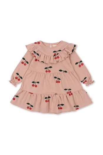 Konges Sløjd gyerek pamutruha MALLI GLITTER DRESS GOTS rózsaszín, mini, harang alakú, KS101792