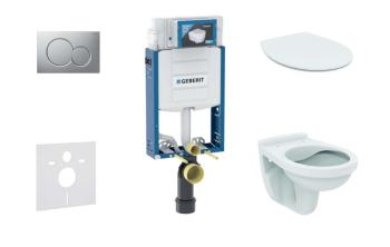 GEBERIT - Kombifix Set predstenovej inštalácie, klozet Alpha s doskou, tlačidlo Sigma01, matný chróm 110.302.00.5 ND3