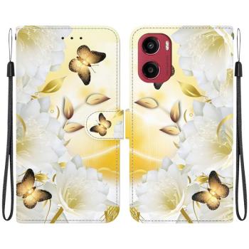 ART Peňaženkový kryt pre Motorola Moto G05 / Moto E15 GOLD BUTTERFLY