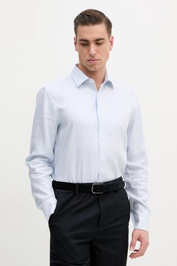 Ľanová košeľa BOSS slim, s klasickým golierom, 50539206