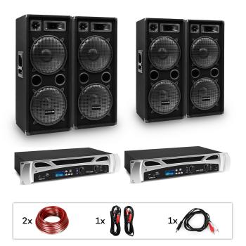 Electronic-Star eStar Bangkok Rhythm Pro, sistem DJ, set, 2 x amplificator PA, 2 x 500 W, 4 x subwoofer, 2 x 12 "