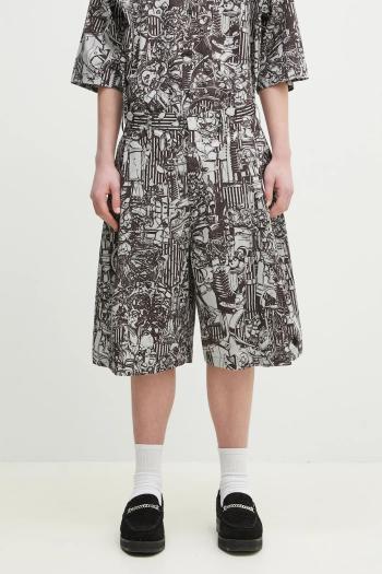 Bavlnené šortky Marcelo Burlon Aop Mech Pajama Shorts Dark Grey Medium pánske, šedá farba, CMCB00AS25FAB0010706