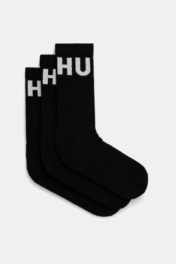 Ponožky HUGO 3-pak pánske, čierna farba, 50531517