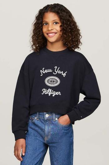 Detská mikina Tommy Hilfiger tmavomodrá farba, s potlačou, KG0KG08038