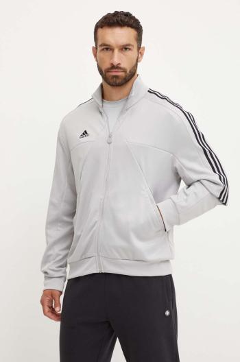 Mikina adidas Tiro pánska, šedá farba, s nášivkou, IY4285