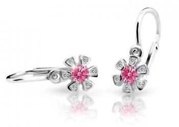 Cutie Jewellery Detské náušnice z bieleho zlata C2156-10-X-2 fuchsiová