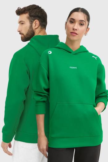 Mikina Coperni x Puma zelená farba, s kapucňou, jednofarebná, 628304