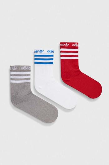 Ponožky adidas Originals 3-pak šedá farba, IU2680
