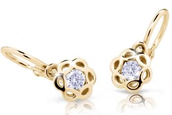 Cutie Jewellery Zlaté detské náušnice C2179-10-X-1 biela