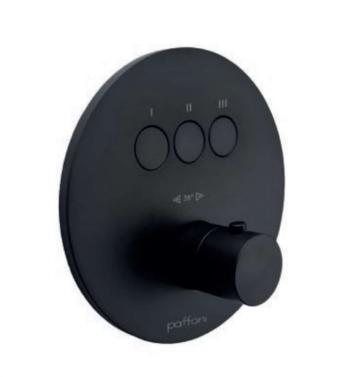 PAFFONI - Compact Box Termostatická batéria pod omietku, na 3 spotrebiče, matná čierna CPT019NO