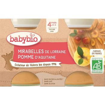 BABYBIO mirabelky jablko 2x130 g