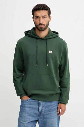 Mikina Calvin Klein Jeans čierna farba, s kapucňou, jednofarebná, LV04RC274G