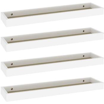 Shumee - Nástenné Loggia 4 ks dub a biele 60×15×4 cm MDF, 330222
