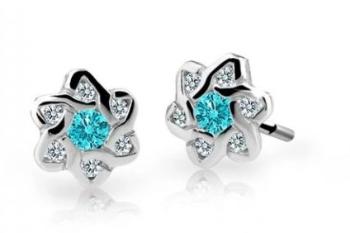 Cutie Jewellery Detské náušnice z bieleho zlata C2149-30-X-2 svetlo zelená
