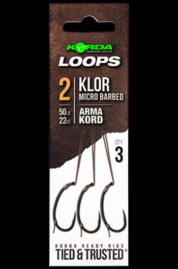 Korda hotové montáže loop rigs klor - háčik 2 nosnosť 50 lb