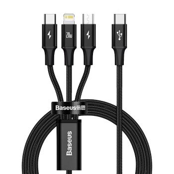 BASEUS RAPID 3IN1 20W USB-C Kábel USB-C / Lightning / micro USB 1.5 m