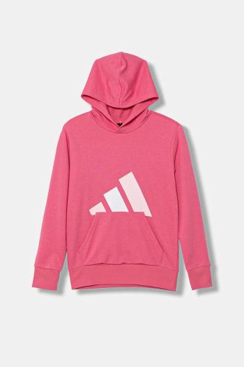 Detská mikina adidas ružová farba, s kapucňou, s potlačou, JV9903