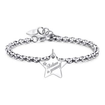 S'Agapõ Oceľový náramok Believe in yourself Be My Always SBM34