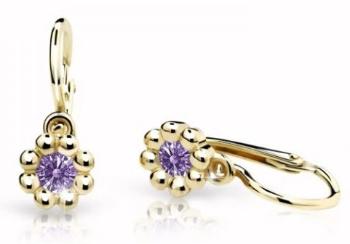Cutie Jewellery Zlaté detské náušnice C2030-10-X-1 fialová