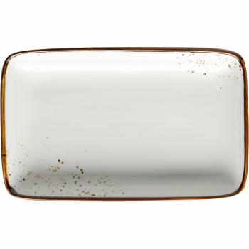 Mäser Obdĺžniková tácka Pintar White hnedé bodky 21 x 13 x 3 cm
