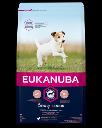 EUKANUBA Caring Senior Small Breed hrana uscata caini seniori talie mica, bogat in pui 3kg