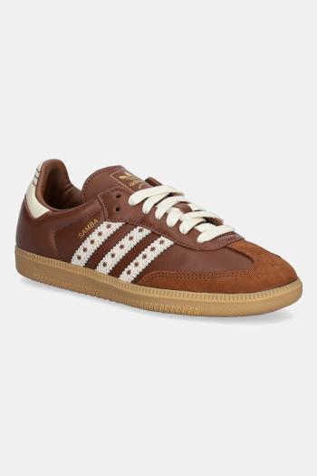 Kožené tenisky adidas Originals Samba OG hnedá farba, JR8821
