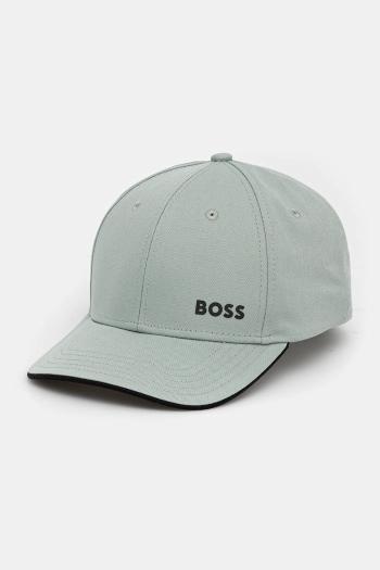 Bavlnená šiltovka BOSS Green zelená farba, s potlačou, 50519219