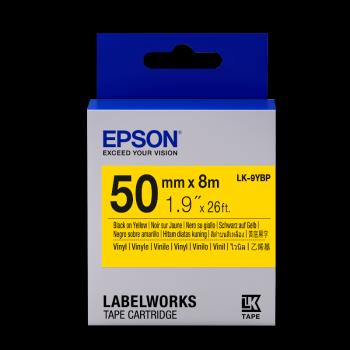 Epson LabelWorks LK-9YBP C53S659002 50mm x 8m, čierna tlač / pastelovo žltý podklad, originálna páska