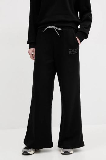 Tepláky EA7 Emporio Armani dámske, čierna farba, s potlačou, AF12473.7W000106