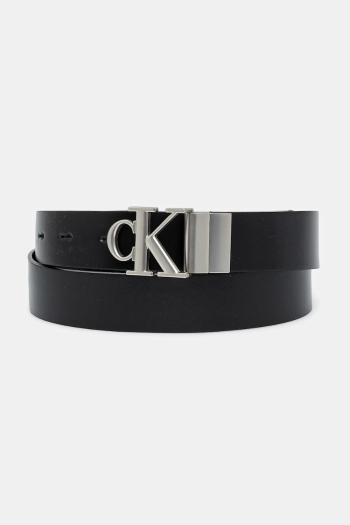 Obojstranný kožený opasok Calvin Klein Jeans dámsky, čierna farba, K60K612288