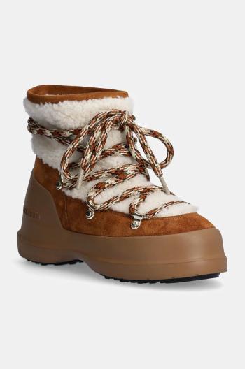 Semišové snehule Moon Boot MB LUNA BOOT SHEARLING hnedá farba, 80D2480020 MA03