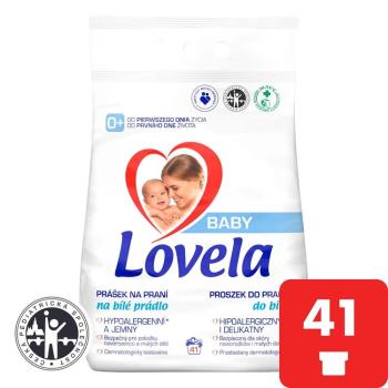 Lovela Baby Biele prádlo hypoalergénne, jemný prací prášok 41 PD 4,1 kg,LOVELA Baby prášok na pranie na bielu bielizeň 4,1 kg / 41 pracích dávok