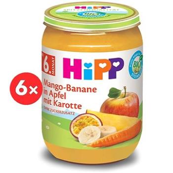 HiPP BIO Jablko s banánom, mangom a mrkvou 6× 190 g (4062300440944)