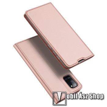 DUX DUCIS slim design notesz / mappa tok - ROSE GOLD - oldalra nyíló flip cover, asztali tartó funkció, szilikon belső, mágneses záródás - SAMSUNG Galaxy A31 (SM-A315F) - GYÁRI