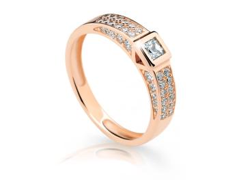 Cutie Jewellery Trblietavý prsteň z ružového zlata so zirkónmi Z6715-2361-10-X-4 53 mm