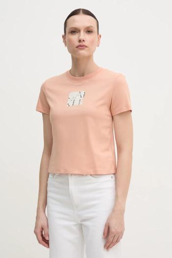 Bavlnené tričko Calvin Klein Jeans dámske, oranžová farba, J20J225260