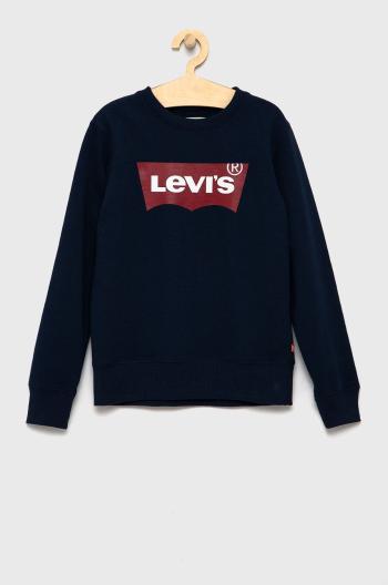 Detská mikina Levi's tmavomodrá farba, s potlačou