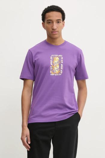Bavlnené tričko adidas Originals Q12 TS STREET W pánske, fialová farba, s potlačou, JP4498